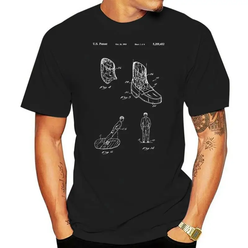 Cotton Short Sleeve Summer T-Shirt Michael Jackson Anti Gravity Shoes Art Patent T-Shirt. Black, White or Gray Newcustom Shirts