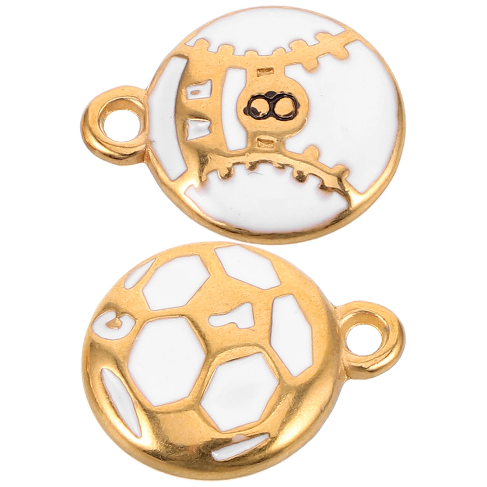 

2pcs Sports Ball Pendant Charms Stainless Steel Durable Diy Bracelets Keychains Accessories Soccer Football Pendants