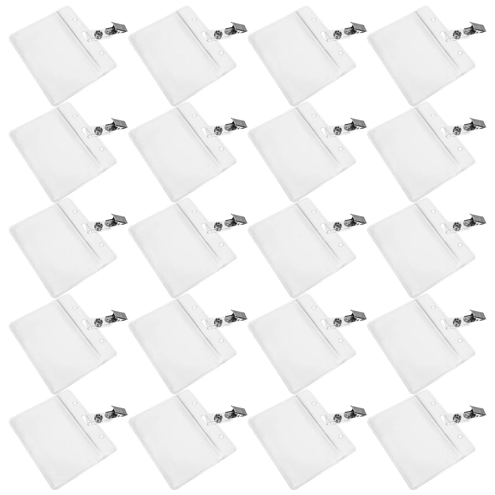 

20 Pcs PVC Badge Holder Clear Name Tags Covers Waterproof Container Work Cards Student Credit Membership Nurse