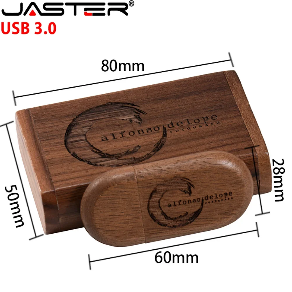 JASTER 30 PCS LOT Wooden USB 3.0 Flash Drives 128GB Free Custom Logo Memory Stick 64GB  Red Wood Creative Gift Pen Drive 32GB