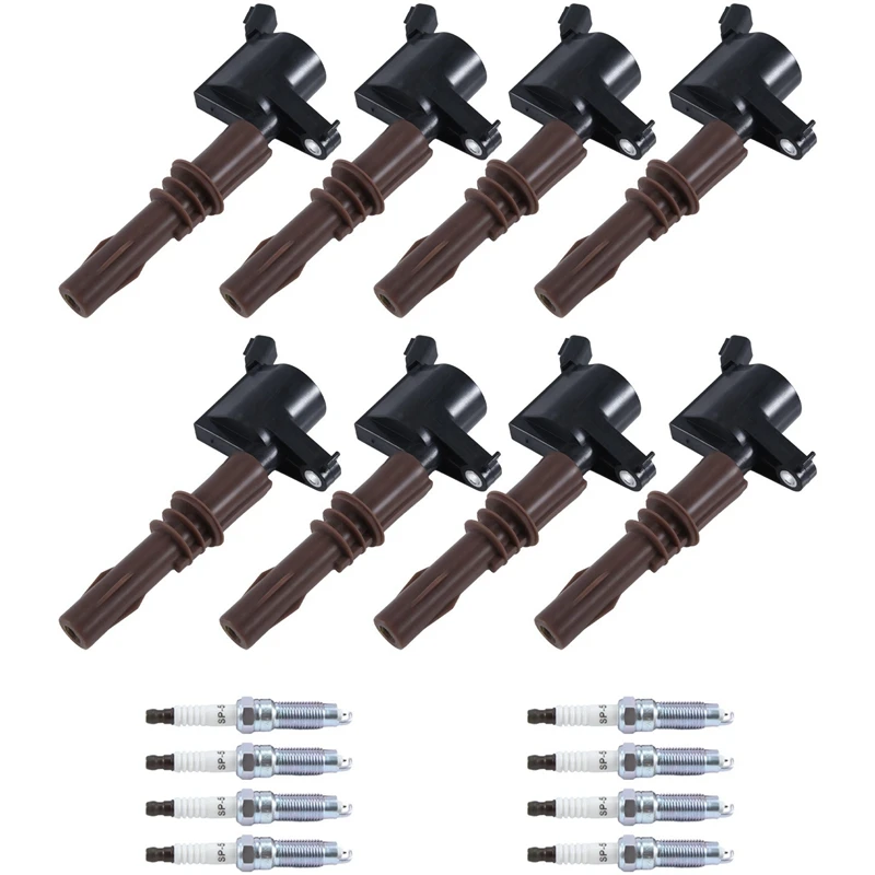 

1Lot DG521 Ignition Coils+Spark Plug HJFS24FP For Ford Expedition Explorer Lincoln Mercury 5.4L Parts