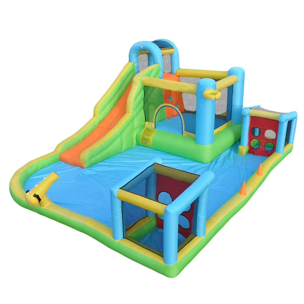 pvc oxford cloth custom best design wholesale bouncy castle outdoor sports diving slide and trampoline