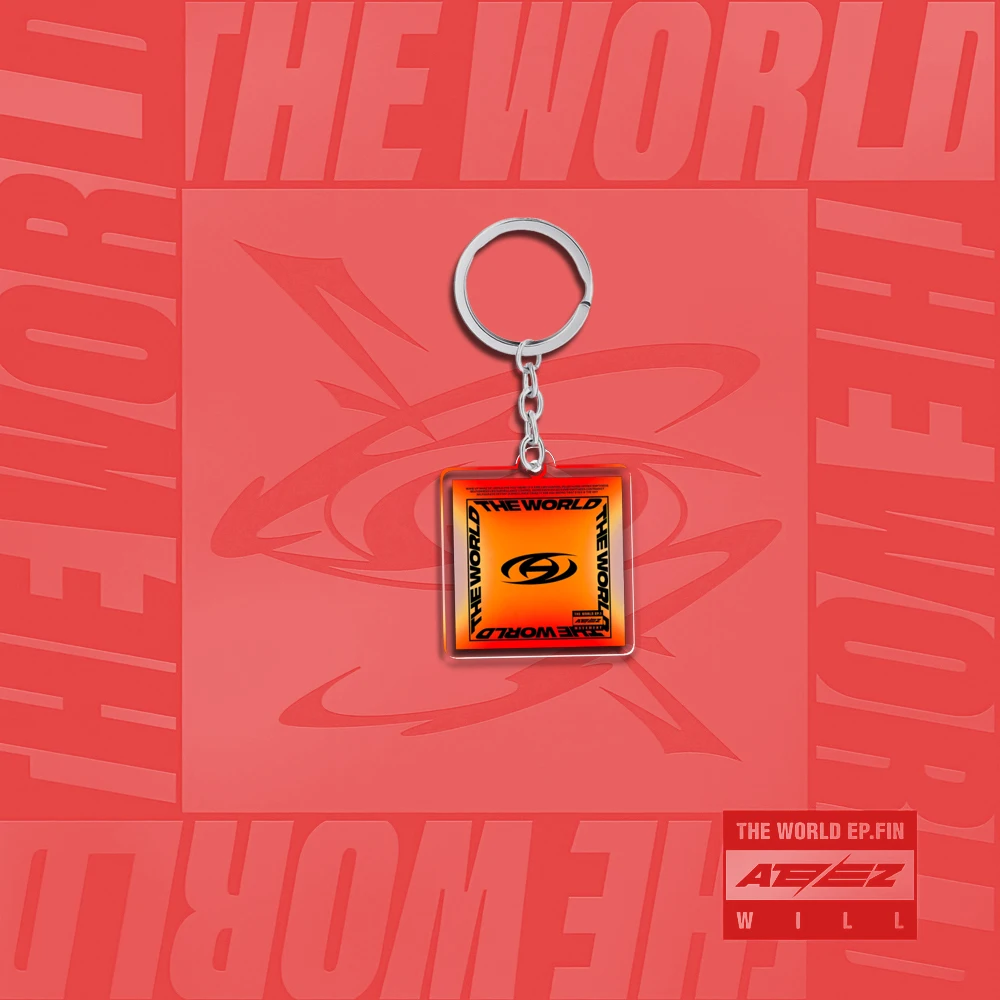 Acrylic Kpop ATEEZ Keychain Album THE WORLD EP.2 : OUTLAW Hongjoong Seonghwa Yunho Yeosang Key Ring Pendant Teakook Accessories