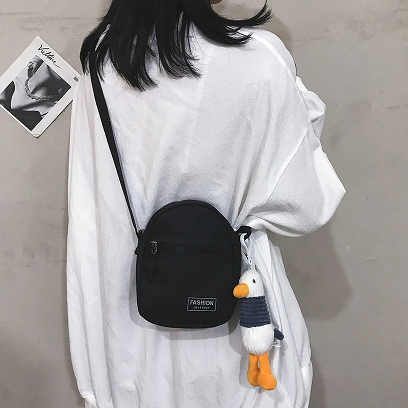 แฟชั่น Mini Crossbody กระเป๋าสําหรับหญิงสาวผ้าใบความจุสูงกระเป๋า Kawaii All-Match นักเรียน Casual กระเป๋าโทรศัพท์มือถือของขวัญ