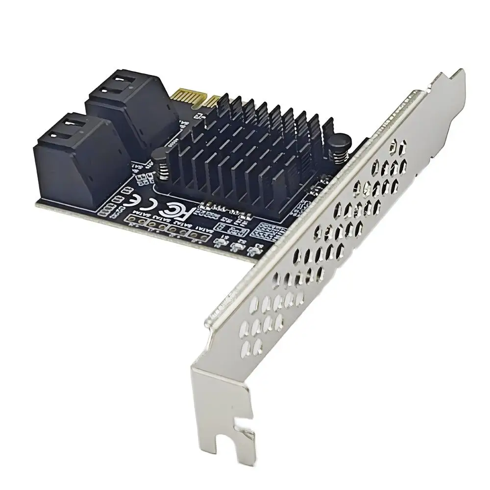 4 Port SATA III PCIe Expansion Card 6Gbps SATA 3.0 to PCI-e 1X 9215 Controller Card PCI Express Adapter Converter with Bracket