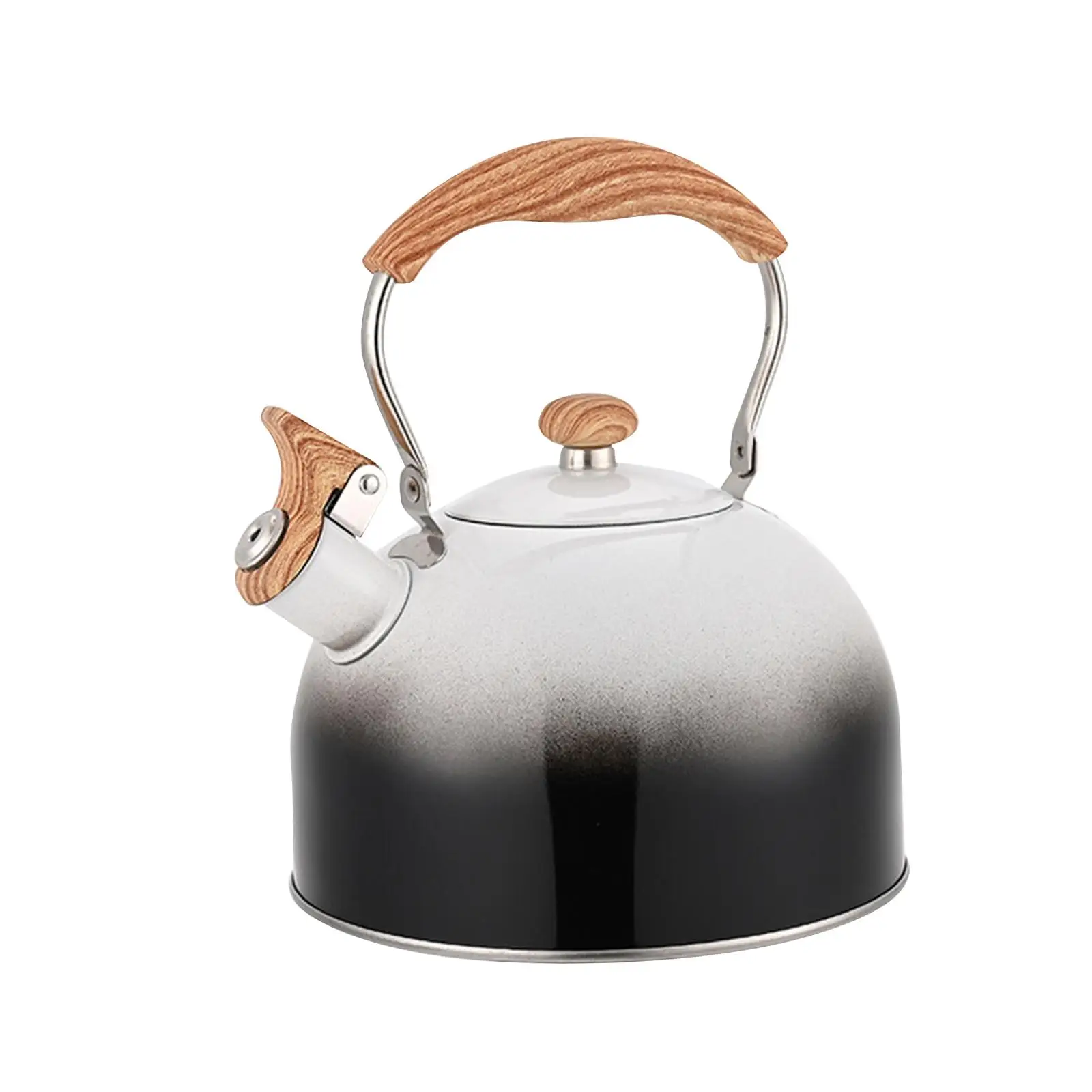Whistling Stovetop Tea Kettle Stainless Steel with Spout Cover Hot Water Tea Pot over Fire Stovetop Kettle for Indoor Hiking
