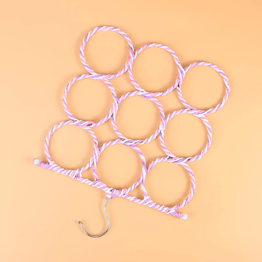 

2Pcs Paper Rattan Scarf Hanger Foldable 9-Ring Eco-Friendly Scarf Rack Tie Closet Organizer Tie Hanger Closet Organizer