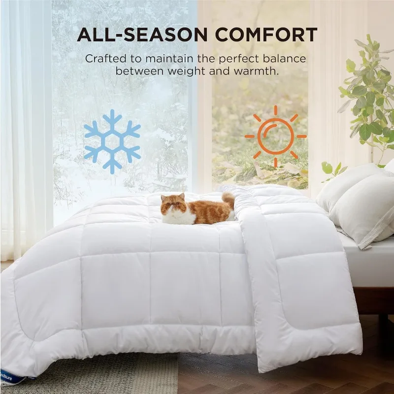 Comforter Duvet Insert - Quilted Comforters Oversize Queen Size, All Season Duvet, GentleSoft™ Down Alternative Bedding