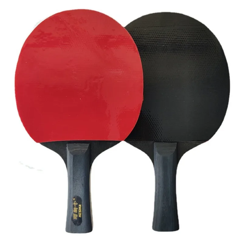 Black and Red Table Tennis Racket Set with 2 Rackets 3 Balls 1 Pack of Horizontal and Direct Rackets for Training Rackets