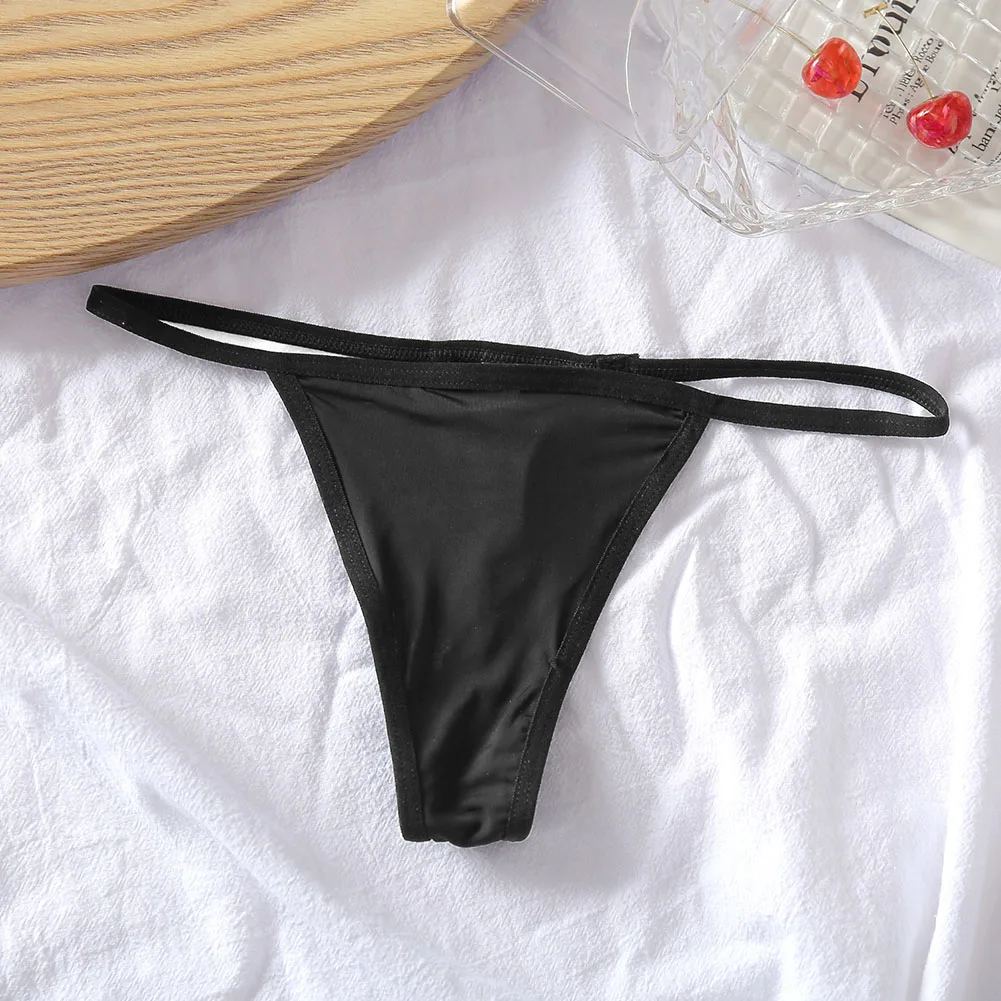Ropa interior de seda de hielo, calzoncillos con Tanga de caramelo, lencería de vacaciones, tela de algodón de nueva condición, ropa cómoda para el hogar