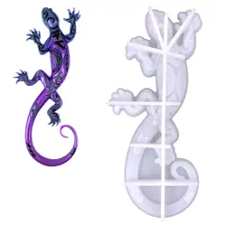 Gecko Silicone Mold DIY Wall Decoration Pendant Crystal Epoxy Resin Molds Casting Mould Lizard Ornament Silicone Mold Home Decor