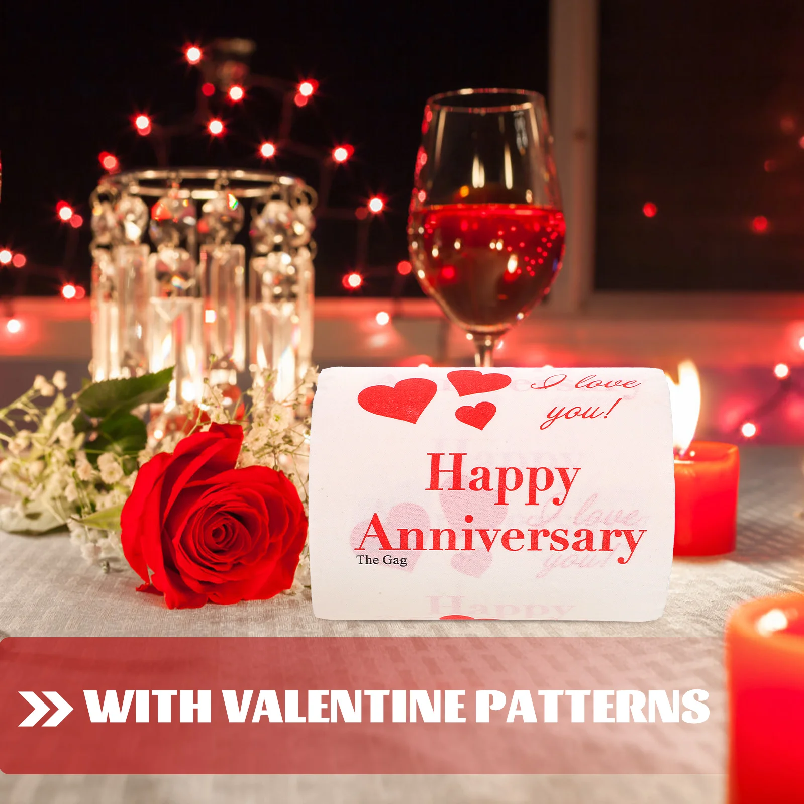 1 لفة مطبوعة لعيد الحب ورق التواليت لينة الزخرفية لفة مناديل المرحاض للحمام المنزل النوم مكتب ورقة اللوازم المنزلية #6