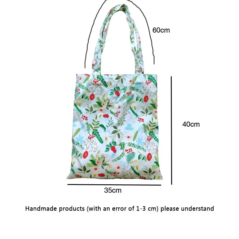 Youda Fashion Design Women Flower Handbag Classic Book Shopping Shoulder Bags Original Ladies Cotton Fabric Totes Bag For Girls