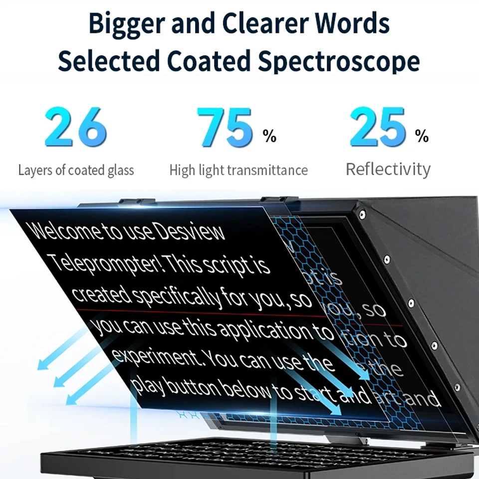 Desview T20 مقاس 20 بوصة ملقن بث احترافي بشاشة كبيرة قابلة للطي لتصوير البث المباشر #3