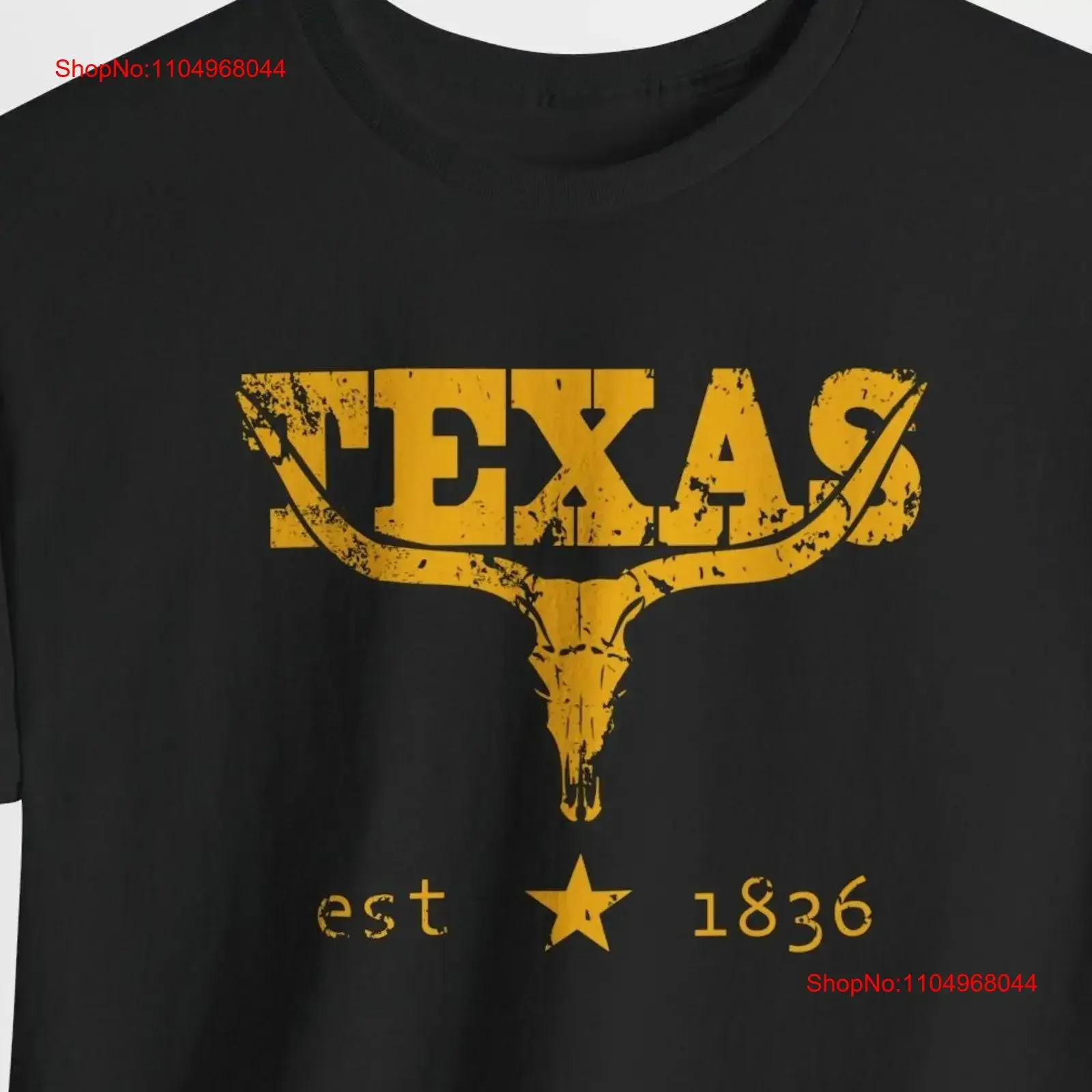 

Техасская длинная хлопковая футболка из плотного хлопка с рогом крупного рога, винтажная потертая растянутая слегка мужская уличная одежда, дышащая повседневная одежда