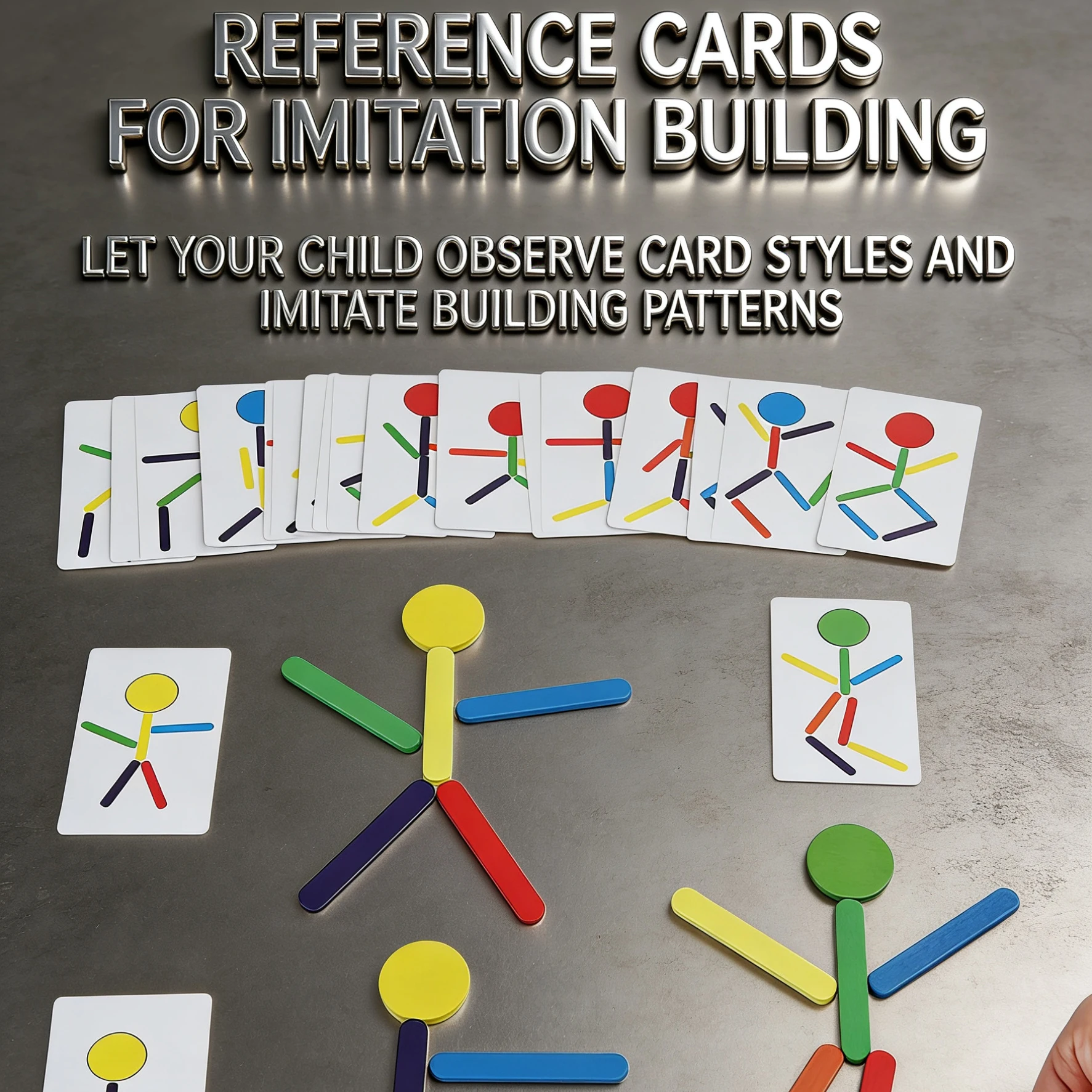 Brain Development for Kids Linden Wood Colorful Sticks Discs with 40 Patterns Enhance Spatial Sense Hands-On Coordination