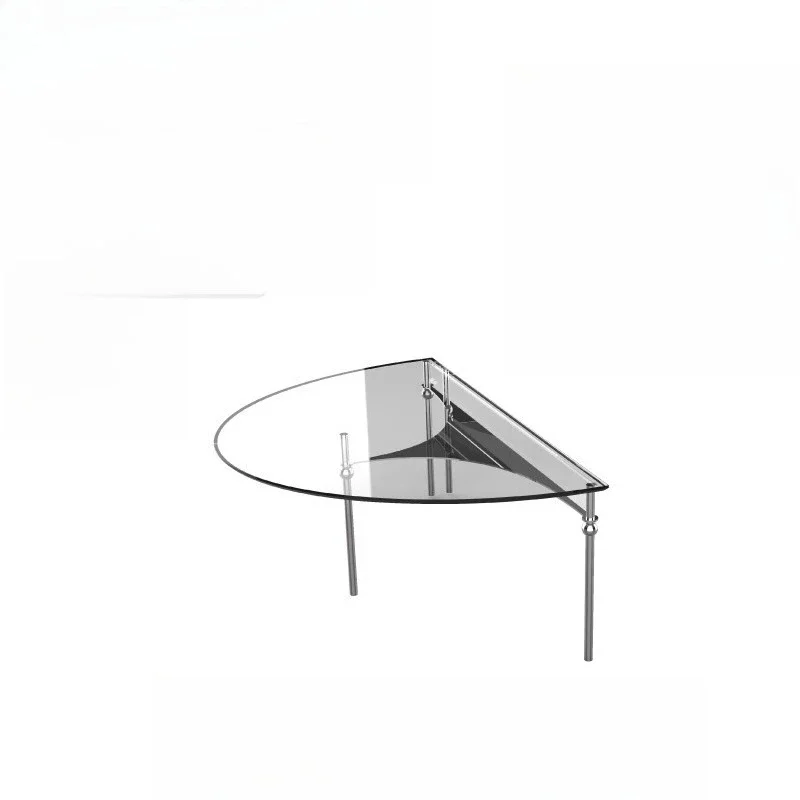 

Coffee table combination tempered glass living room oval coffee table Bauhaus style stainless steel coffee table