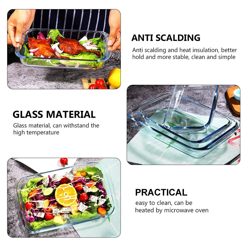 

1Pcs Tempered Glass Serving Plate White High Temperature Resistant Oven Safe Service Plate Fruit Salad Dining Tableware Kitchen