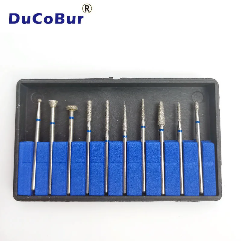 10pcs/Set Popular HP Diamond Burs KIT Universally Grind Remove Polish Finish Alloy Metal Jewellery Stones for Lab DIY Hobbies