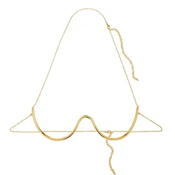 Stonefans Sexy Metal Chest Support Bracket Body Jewelry for Women Simple Breast Support Bikini Lingerie Body Chain Harness Party