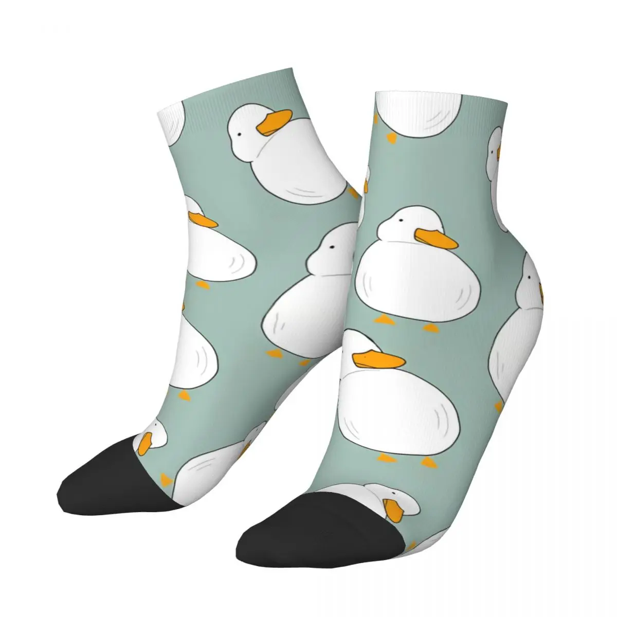 

Chubby Duck Pattern Men's Ankle Socks Birds Animals Unisex Street Style Seamless Printed Funny Low Sock Gift