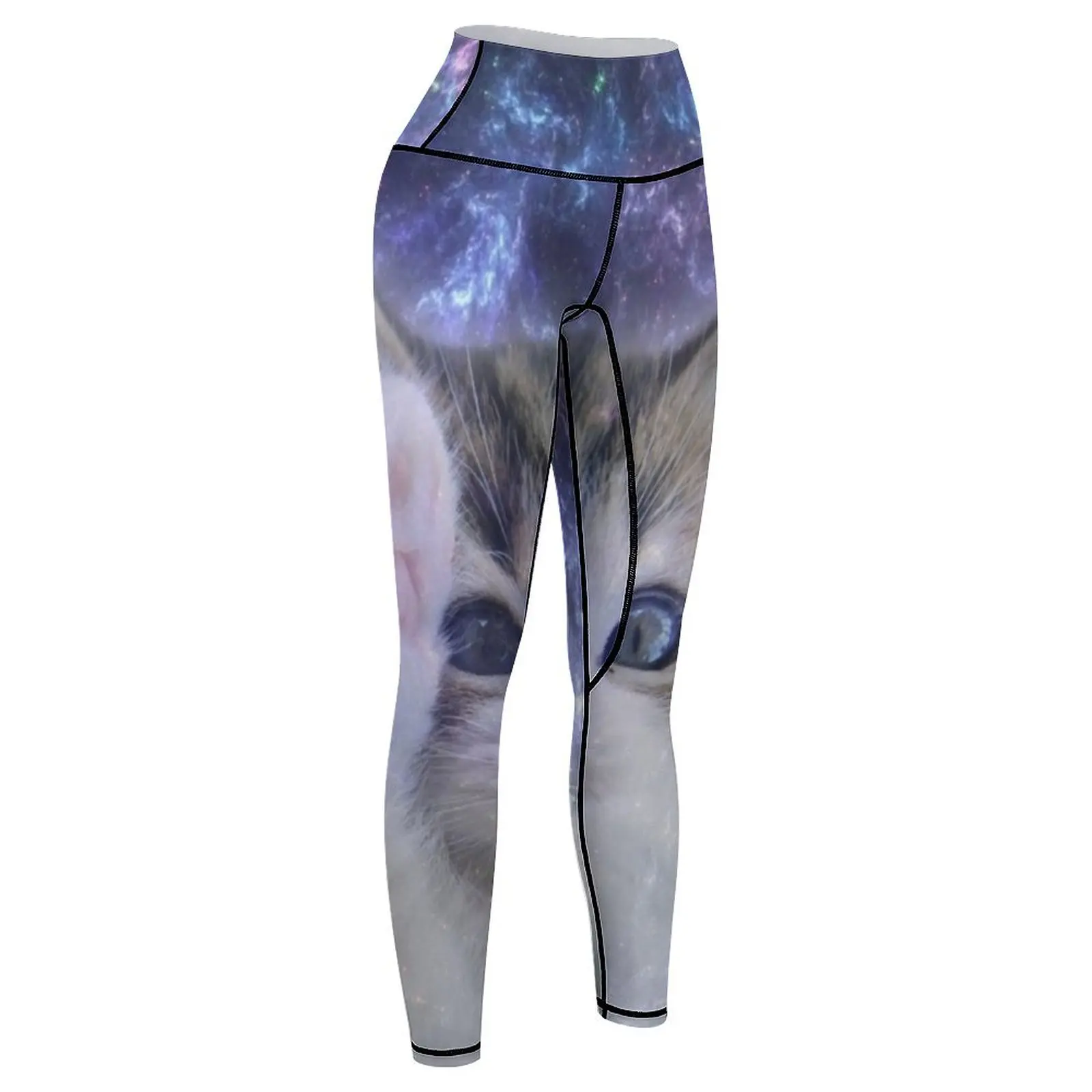 Gatos Femininos-Leggings Galáxia, Moletom Esportivo, Camisas De Ginástica