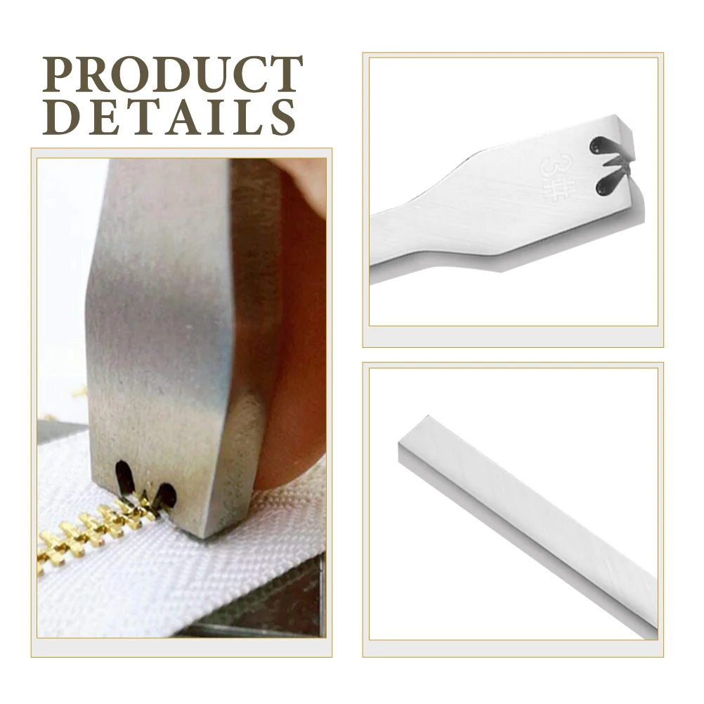 

Metal Zipper Tooth Installation Tool with Zipper Gear Remover Smooth No-Stick for DIY Supplies Supplies