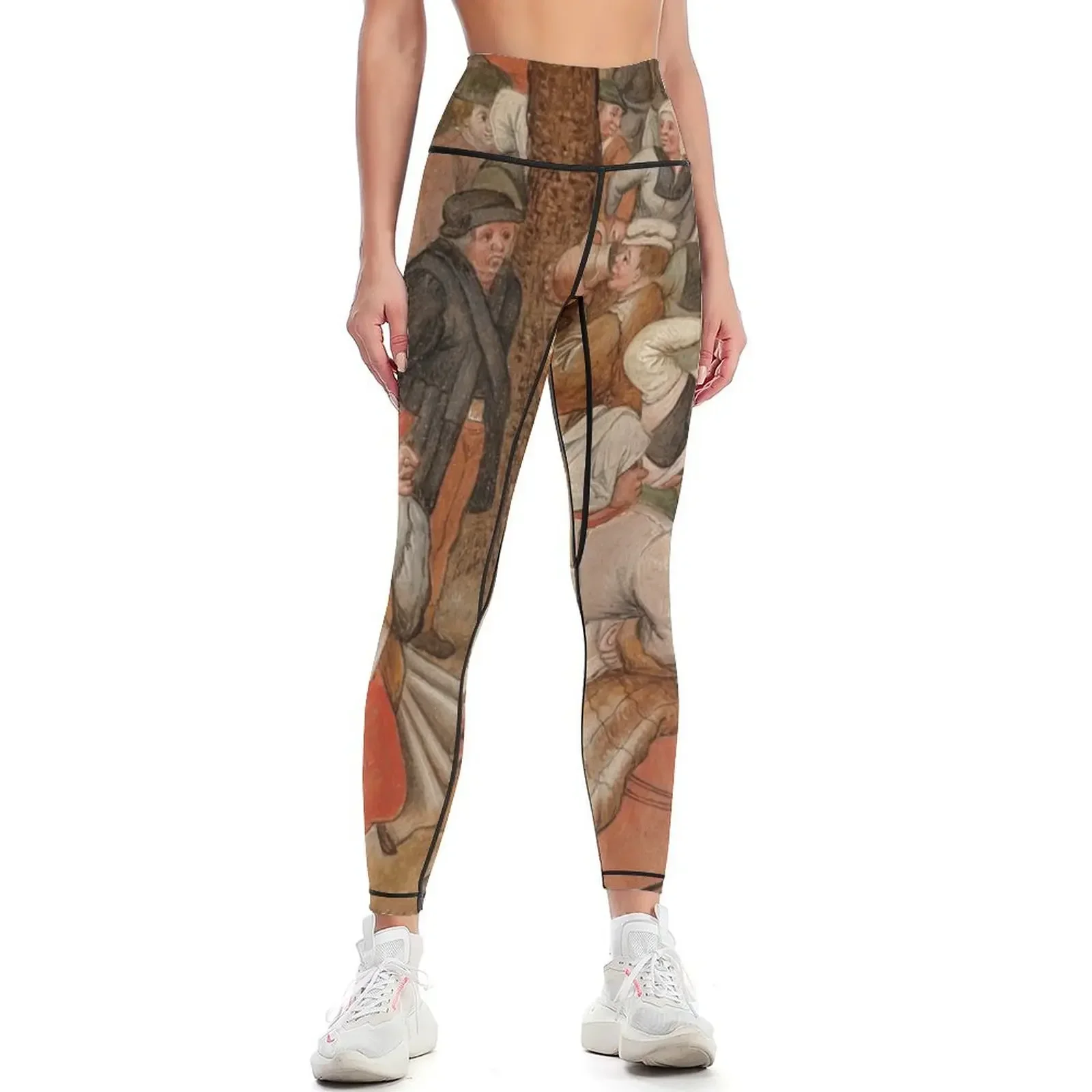 

Village Dance - Pieter Bruegel the Elder Leggings flared Women's tights high waist Womens Leggings
