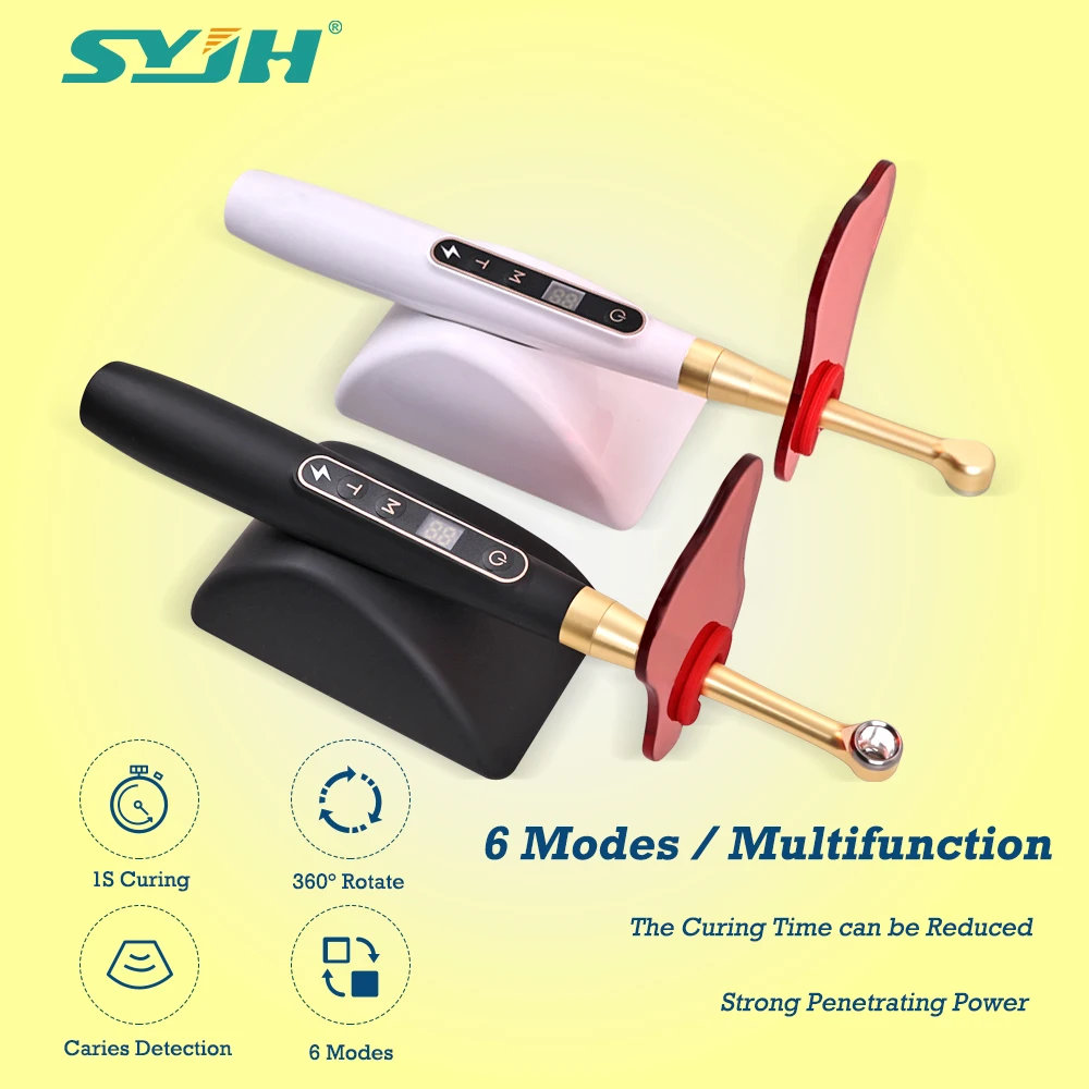 ELIJAH 1S Стоматологическая светодиодная лампа для отверждения Беспроводная стоматологическая лампа для отверждения с обнаружением кариеса 360 ° Вращающиеся инструменты для ламп для отверждения облучения