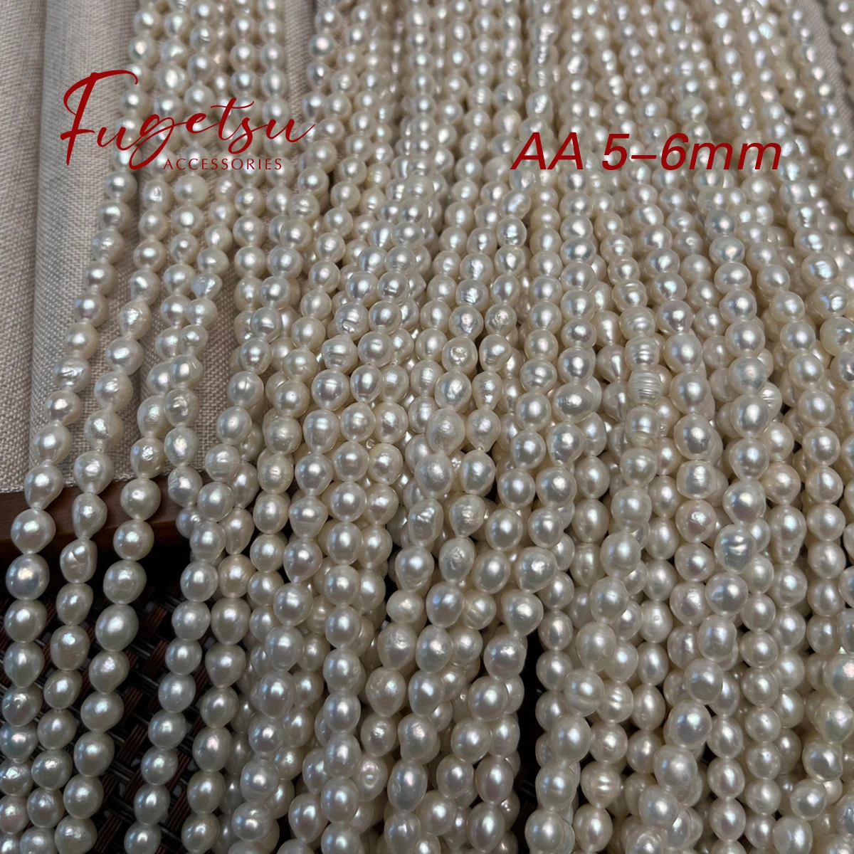 

AA 5-6mm Natural Freshwater Pearl Fat Rice Beads Charms for DIY Women Men Necklace Bracelets Jewelry Making Supplies Accessories