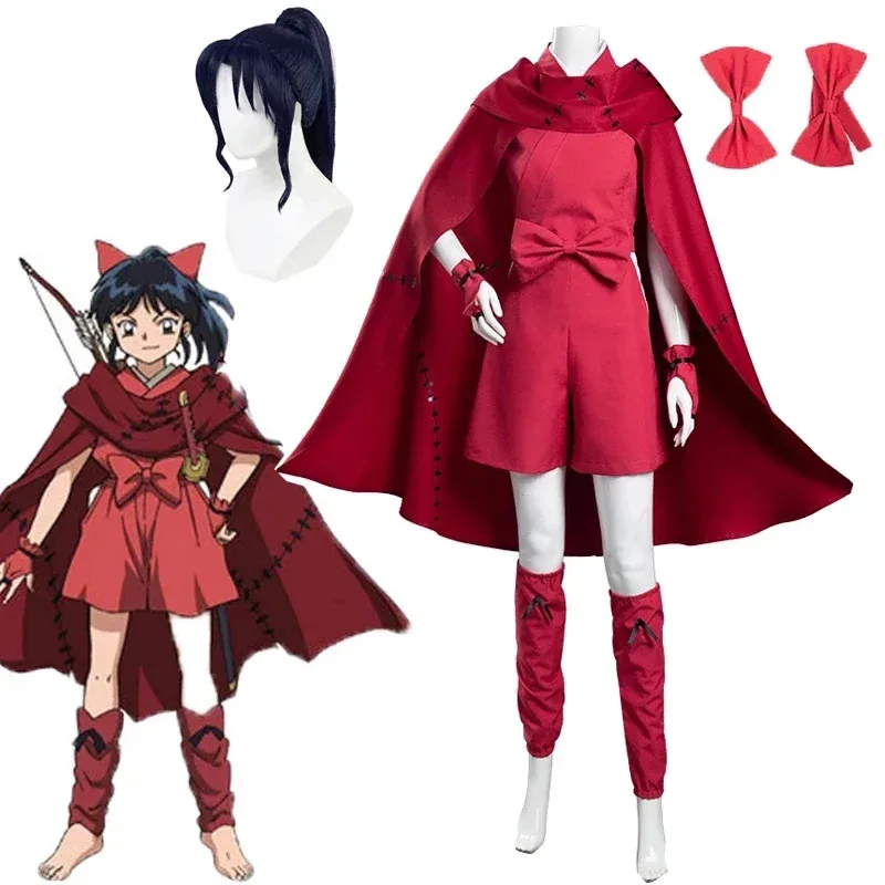 

2025 New Anime InuYasha Hanyo no Yashahime The Half-Demon Princess Moroha Kimono Cosplay Costumes Tops Shorts Cloak Outfit ★ ★ ★