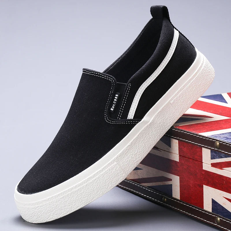 

Men's Slip-on Canvas Shoes Casual Breathable Non-Slip Loafers Walking Shoes Fashion Lightweight Comfortable Sneakers for Male