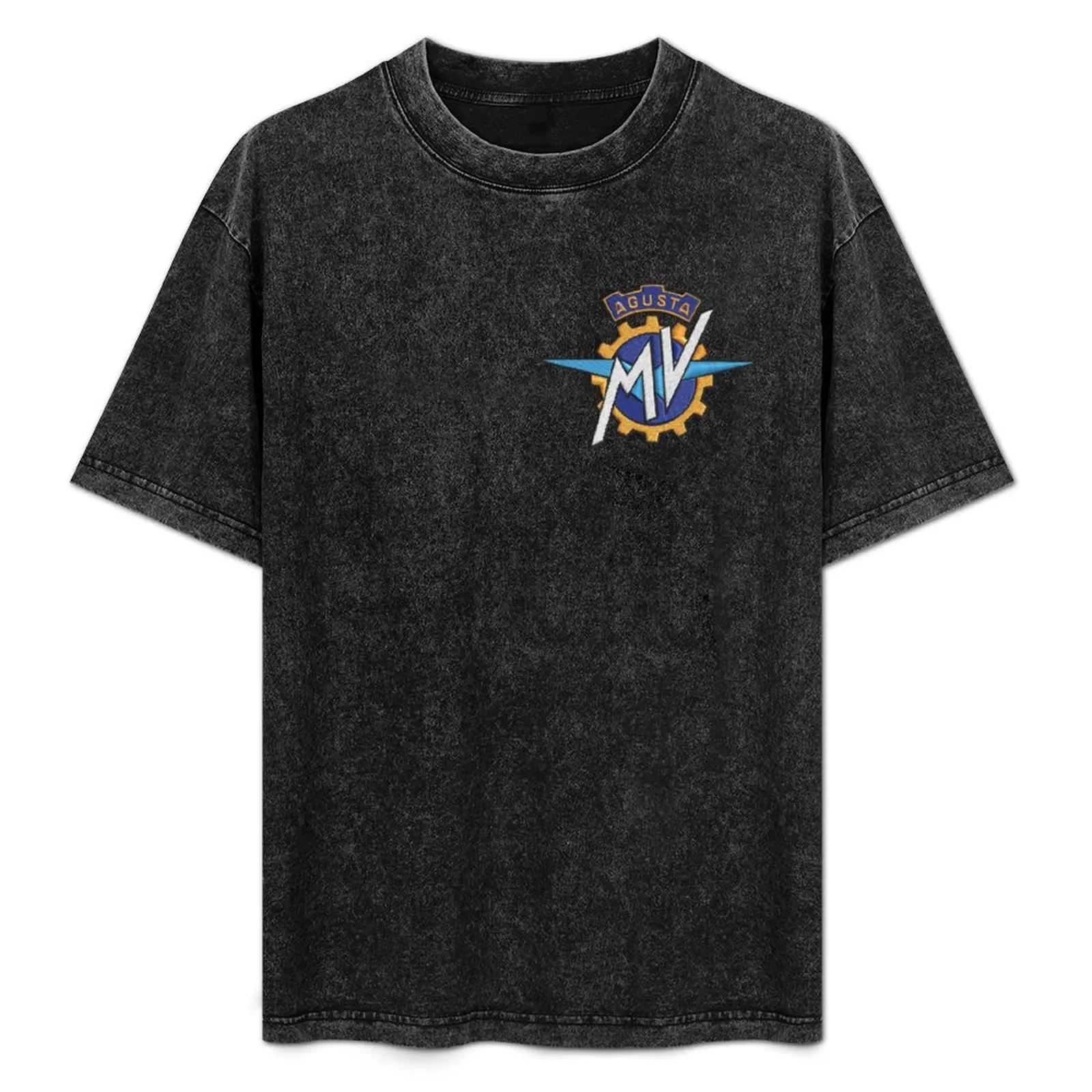 MV Agusta Embroidery Logo T-Shirt graphic t shirt vintage heavyweights T-shirts for men cotton