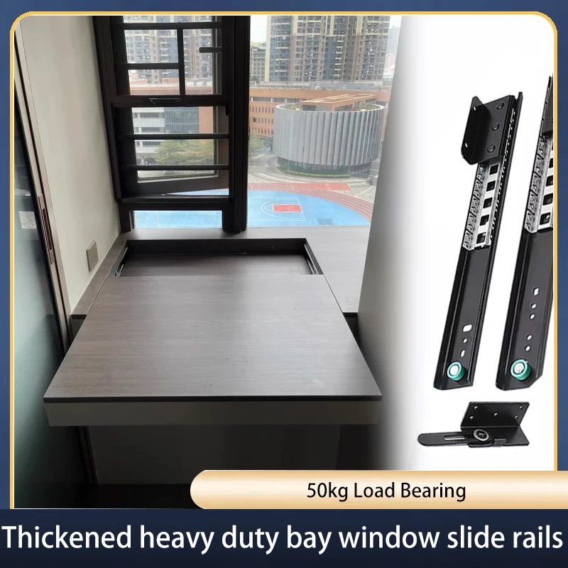 

Bay Window Slide Rail Desk Extension Pull-Out Track Hidden Telescopic Dining Table Translation Side-Mounted Hardware