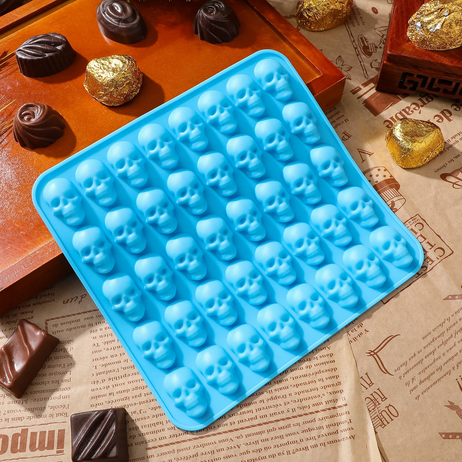 

Mini Skull Cookie Mold Creative Silicone Biscuit Mould for Baking Cakes and Festive Desserts Cookie Mold Fondant Molds