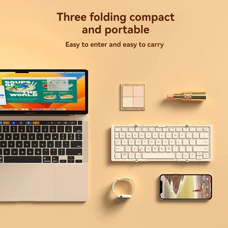 BOW Klapptastatur, maßgeschneidert, Bluetooth, kabellos, tragbar und kompakt, Mini, geeignet für Büro, Tippen, Tablet, Laptop, praktisch