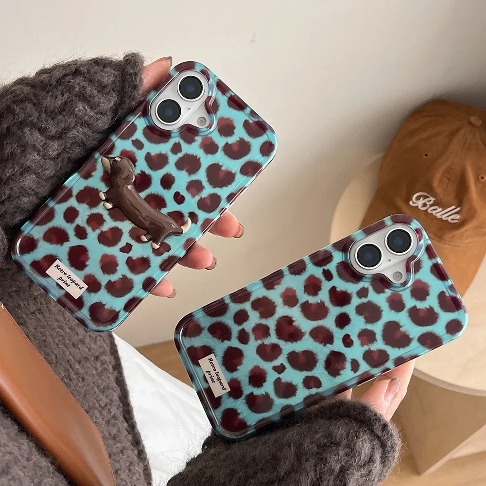 Hot Fashion Leopard Phone Case for IPhone 16 15 14 13 12 11 Mini Pro Max X XR XSMax 8 Plus Glacier Pattern Shockproof Soft Cover