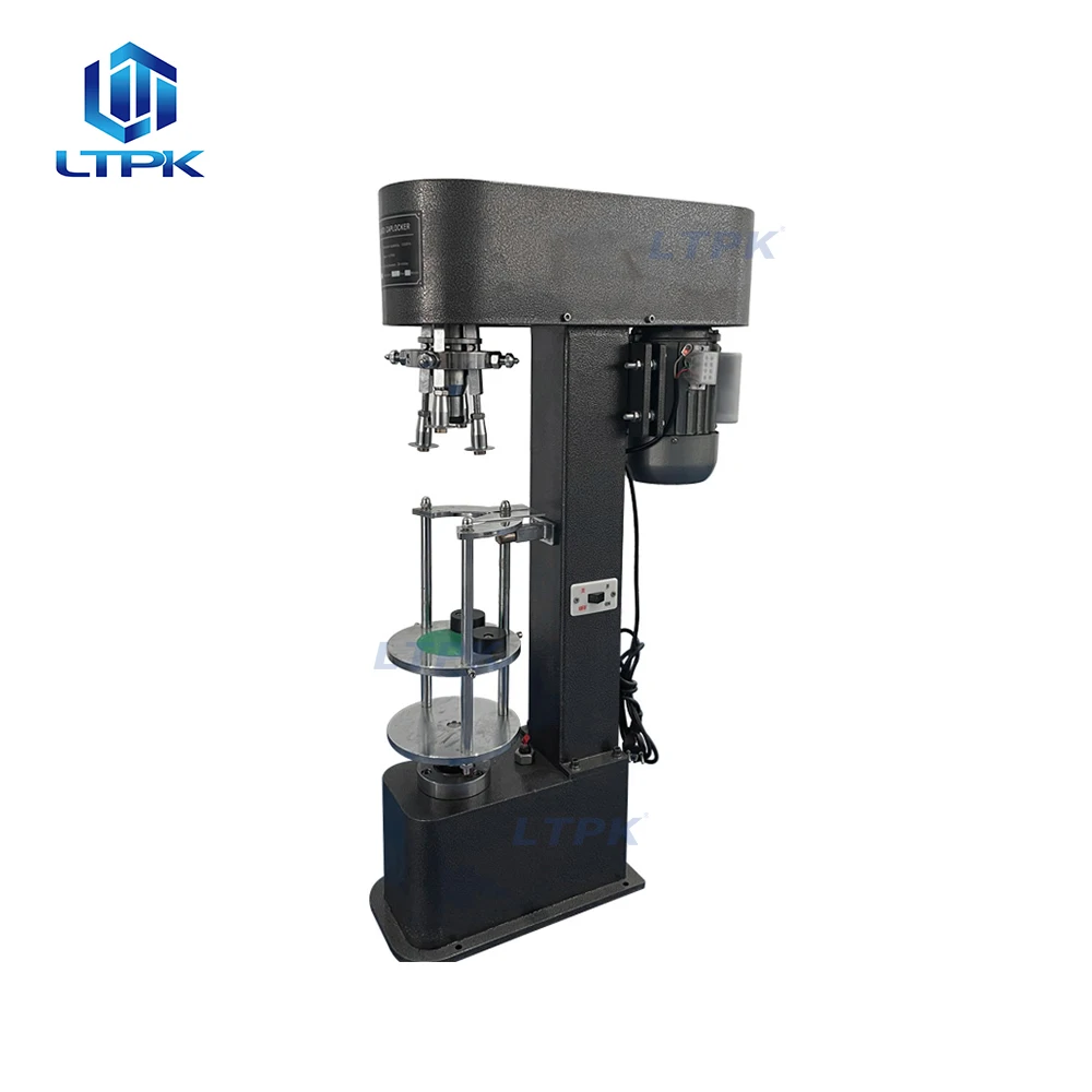 DK-50 Semi-auto Tabletop Capping and Sealing Machine for Aluminum Screw Cap and ROPP Cap, Electric Bottle Corking Machine