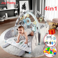4in1 Baby Play Mat Thick Newborn Kids Activity Gym Crawling Blanket Infant Game Pad Fitness Carpet Early Education Toy Gift