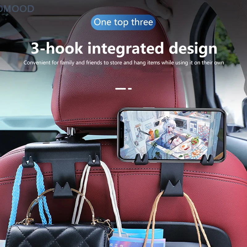 Car Multifunctional Rear Seat Headrest Handbag Mobile Phone Universal Holder Car Interior Supplies