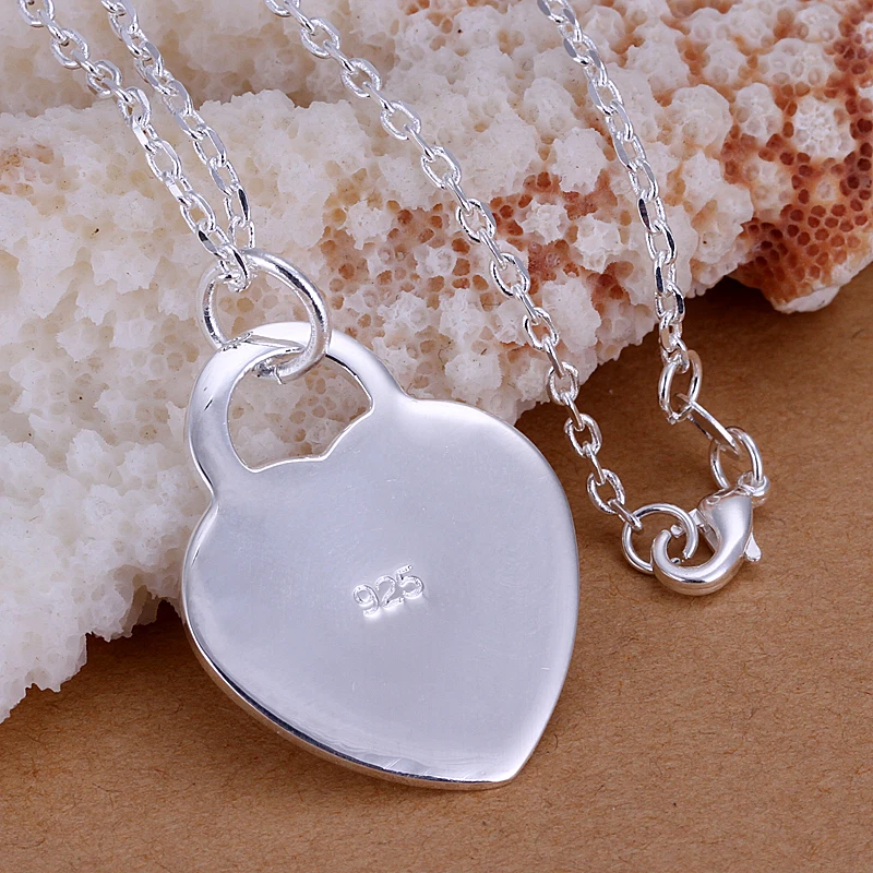 925 Sterling Silver Heart Pendant Necklace For Women Creativity Gifts Street All-match Party And Daily Wear