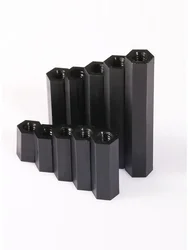 M3 M4 Hex Black Nylon Standoff Spacer Column Flat Head Double Pass Nylon Plastic Spacing Screws