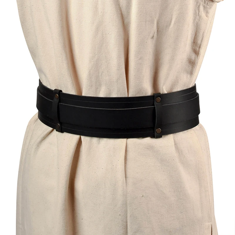 

Medieval Vintage Waist Belt Viking Knight Waistband Steampunk PU Leather Gothic Cosplay Stage Prop Costume Accessories