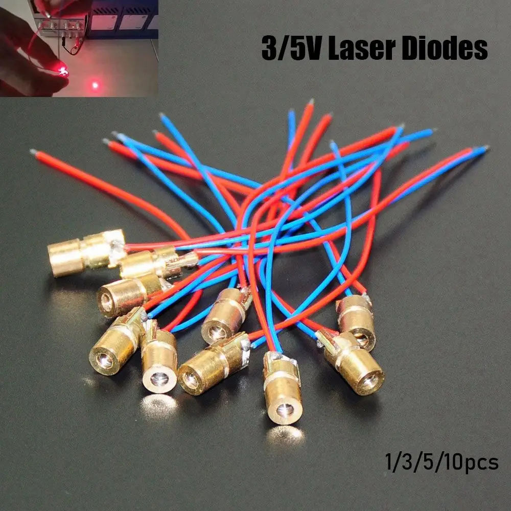 Hot Sale Copper Head Laser Diodes 650nm 6mm 3/5V 5 Million Watt Adjustable Lasers Red Sight Dot Diode Module Workshop Equipment