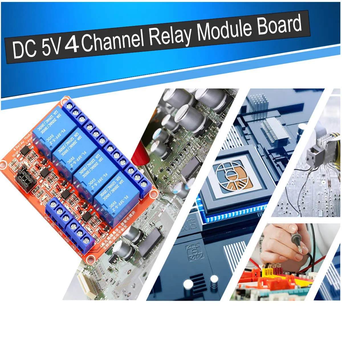 2Pack DC 5V 4 Channel Relay Module Board Shield with Optocoupler Support High/Low Level Trigger Compatible for Arduino