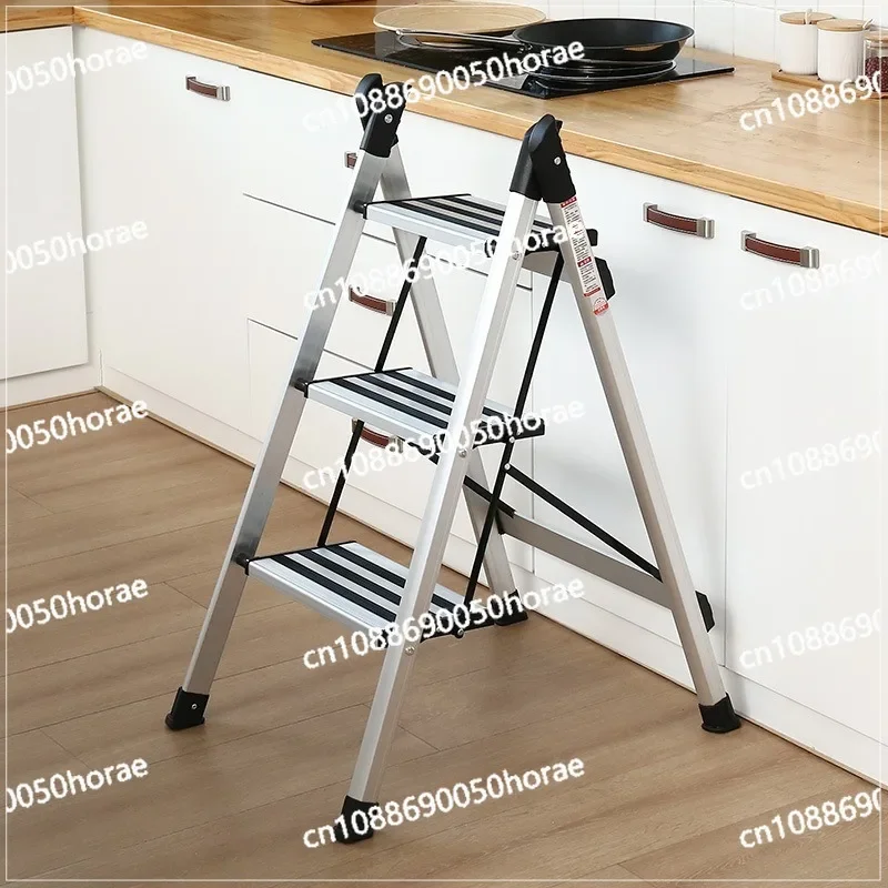 Home Herringbone Multifunctional Folding Ladder, Thickened Aluminum Alloy Home Ladder