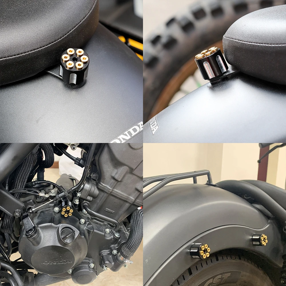 SAMUZOKI Motorcycle Aluminum M8 Rear Fender Seat Bolt Screw Mount For Honda Rebel CMX300 CMX500 1100 2017-2021