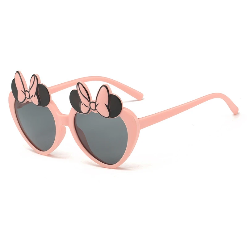 Kawaii Disney Minnie Mouse okulary przeciwsłoneczne dla dzieci zaopatrzenie firm Outdoor okulary przeciwsłoneczne ochronne UV akcesoria urodzinowe dla dziewczynek