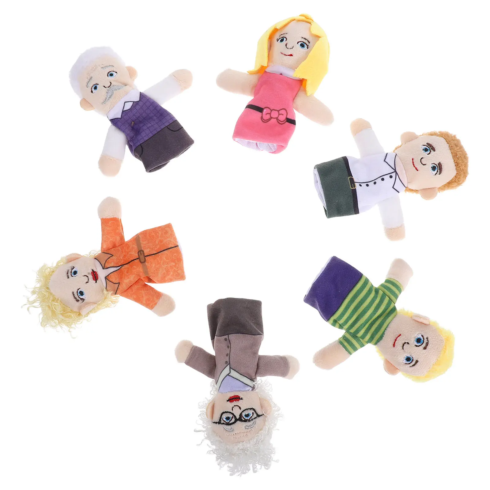 

Набор из 6 мягких интерактивных пальчиковых кукол для всей семьи, для малышей, для рассказывания историй и развивающих игр