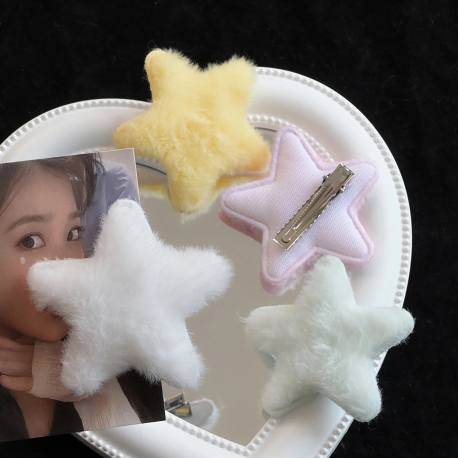 Hair Accessories Plush Star Hair Clip Cute Headdress Minimalist Style Plush BB Hairpins Ornament Sweet Fluffy Barrettes Ladies